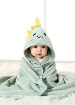 Peignoir bébé <br> Vert dinosaure